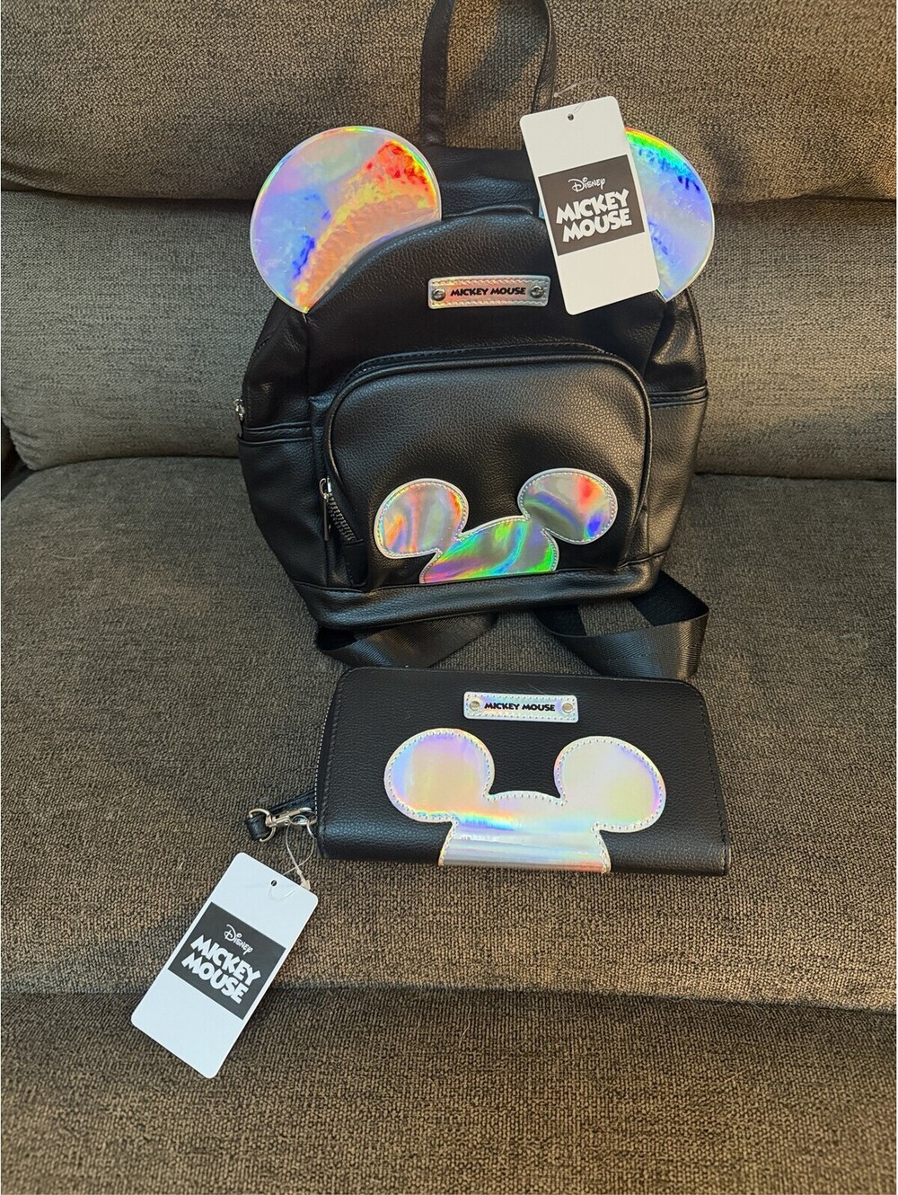 Disney Mickey Mouse Iridescent Mini Backpack and Zip Wallet Set